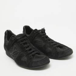 Louis Vuitton Black Petit Damier Canvas and Suede Vibes Sneakers Size 41.5