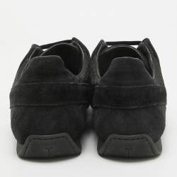 Louis Vuitton Black Petit Damier Canvas and Suede Vibes Sneakers Size 41.5