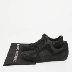 Louis Vuitton Black Petit Damier Canvas and Suede Vibes Sneakers Size 41.5