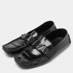 Pre Owned Louis Vuitton Black Patent Leather Monte Carlo Loafers Size 44