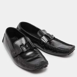 Pre Owned Louis Vuitton Black Patent Leather Monte Carlo Loafers Size 44