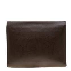 Pre Owned Louis Vuitton Brown Taiga Leather Minuto Portfolio Case