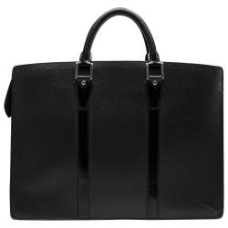 Louis Vuitton Black Taiga Leather Lozan Briefcase