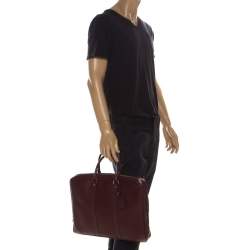 مملوكة مسبقًا حقيبة لوي فيتون Porte-Documents Voyage جلد أيبي بوردو عنابي