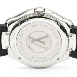 Louis Vuitton Gray Stainless Steel Fifty Five GMT Automatic Q6D30 Men's Wristwatch 41 MM