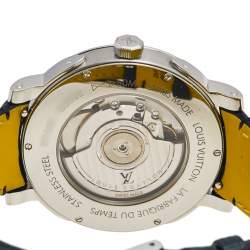 Louis Vuitton Blue Stainless Steel Alligator Escale Timezone Q5D22 Men's Wristwatch 41 mm