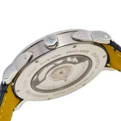 Louis Vuitton Blue Stainless Steel Alligator Escale Timezone Q5D22 Men's Wristwatch 41 mm