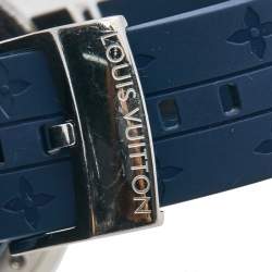 Louis Vuitton Blue Stainless Steel Tambour Regatta Q102D Men's Wristwatch 44 mm