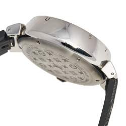 Louis Vuitton Black Stainless Steel Rubber Tambour Flyback Q102B Men's Wristwatch 44 mm