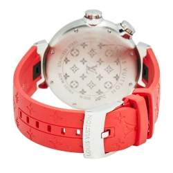 Louis Vuitton Multicolor Stainless Steel Rubber Diving Tambour Q1031 Men's Wristwatch 44 mm 