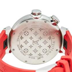 Louis Vuitton Multicolor Stainless Steel Rubber Diving Tambour Q1031 Men's Wristwatch 44 mm 