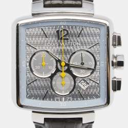 Louis Vuitton Silver Stainless Steel Alligator Speedy Q2121 Automatic Men's Wristwatch 41 mm