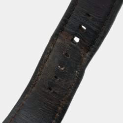 Louis Vuitton Brown Stainless Steel Alligator Tambour Q10A1 Automatic Men's Wristwatch 45 mm