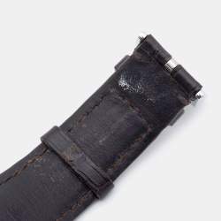 Louis Vuitton Brown Stainless Steel Alligator Tambour Q10A1 Automatic Men's Wristwatch 45 mm