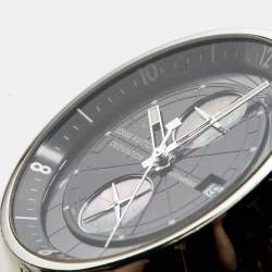 Louis Vuitton Brown Stainless Steel Alligator Tambour Q10A1 Automatic Men's Wristwatch 45 mm