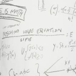 Pre Owned Love Moschino Ivory Math Scribble Print Cotton Crew Neck T-Shirt M