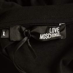 Love Moschino Black Printed Cotton T-Shirt L