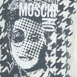 Pre Owned Love Moschino Ivory Printed Cotton Long Sleeve T-Shirt L