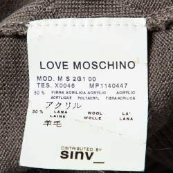 Love Moschino Brown Love Pattern Wool Knit Sweater L