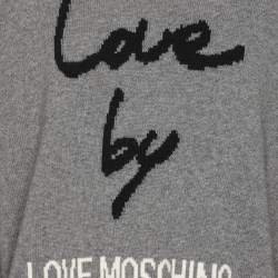 Love Moschino Grey Rib Knit Turtle Neck Sweater L