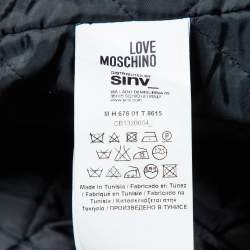 Love Moschino Black Wool Blend Zip Detail Hoodie Jacket L