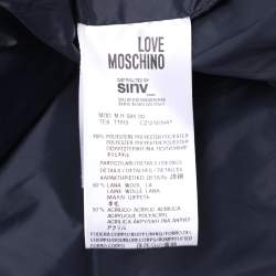 Love Moschino Beige Nylon Wool Puffer Hooded Jacket L