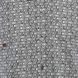 Pre Owned قميص لوف موسكينو قطن شعار أسود بالكامل مقاس وسط (ميديم)