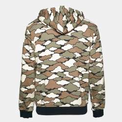 Pre Owned هودي لوف موسكينو قطن بنقشة التمويه الأخضر مقاس صغير