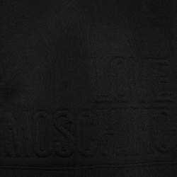 Love Moschino Black Knit Embossed Logo Full Sleeve Sweatshirt XL