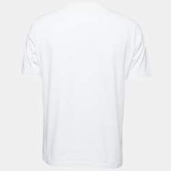Love Moschino White Cotton Logo Frame T-Shirt L