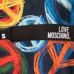 Love Moschino Multicolor Peace Print Cotton Long Sleeve Shirt S