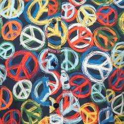 Love Moschino Multicolor Peace Print Cotton Long Sleeve Shirt S