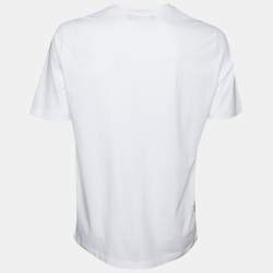 Love Moschino White Printed Cotton Knit Crewneck T-Shirt L
