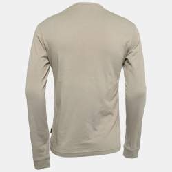 Love Moschino Khaki Green Graphic Print Cotton Long Sleeve T-Shirt M