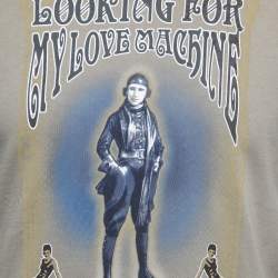Love Moschino Khaki Green Graphic Print Cotton Long Sleeve T-Shirt M