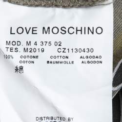 Love Moschino Khaki Green Graphic Print Cotton Long Sleeve T-Shirt M