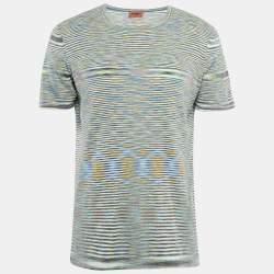 Missoni Multicolor Striped Cotton Crew Neck T-Shirt L