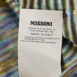 Missoni Multicolor Striped Cotton Crew Neck T-Shirt L