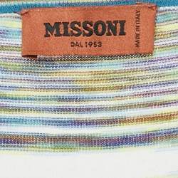 Missoni Multicolor Striped Cotton Crew Neck T-Shirt L