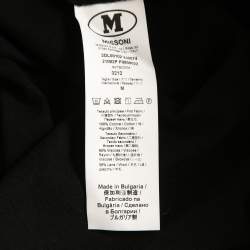 Pre Owned M Missoni Limited Black Cotton M Patterned Knit Detail Half Sleeve T-Shirt M