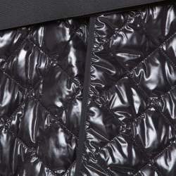 Pre Owned Maison Martin Margiela Black Synthetic Quilted Belted Oversized Jacket M