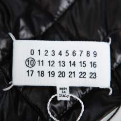 Pre Owned Maison Martin Margiela Black Synthetic Quilted Belted Oversized Jacket M