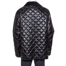 Pre Owned Maison Martin Margiela Black Synthetic Quilted Belted Oversized Jacket M