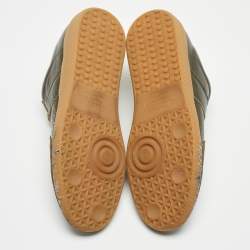 Pre Owned Maison Martin Margiela Dark Green Leather Tabi Low Top Sneakers Size 40