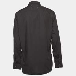 Pre Owned Maison Martin Margiela Black Contrast Seam Cotton Shirt XXL