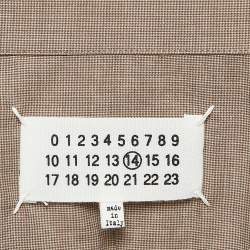 Pre Owned Maison Martin Margiela Houndstooth Light Brown Buttoned-Up Shirt XL