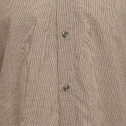 Pre Owned Maison Martin Margiela Houndstooth Light Brown Buttoned-Up Shirt XL