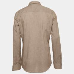 Pre Owned Maison Martin Margiela Houndstooth Light Brown Buttoned-Up Shirt XL