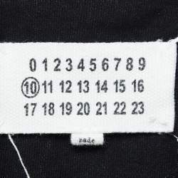 Pre Owned Maison Martin Margiela Black Printed Cotton Crew Neck T-Shirt XL