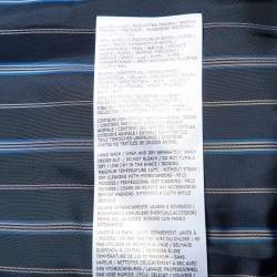 Pre Owned Maison Margiela Navy Blue Striped Satin Padded Overshirt L